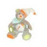 Peluche d'activité doudou Ours beige vert orange Pouet 26 cm (28038)