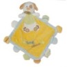 Doudou plat chien jaune bleu Super Doudou Babynat Grelot Crak (26617)