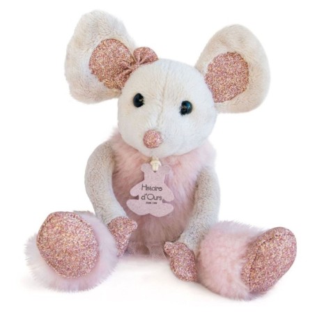 Doudou peluche bébé souris gris rose etoile Histoire d’Ours 25cm (28100)