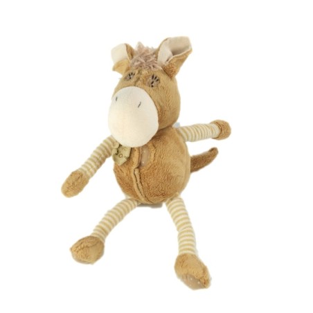 Histoire d Ours Doudou Peluche Cheval beige rayures 30 cm HO1363 (20932)