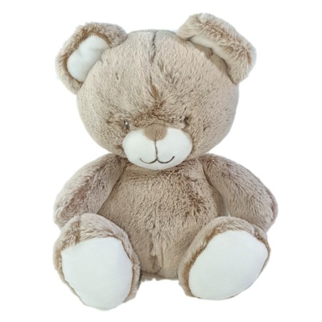 Peluche doudou Ours blanc marron chine 20 cm TEX Baby Carrefour (24129)