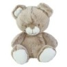 Peluche doudou Ours blanc marron chine 20 cm TEX Baby Carrefour (24129)