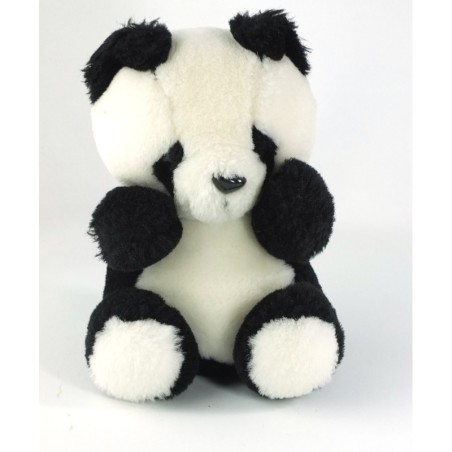 Ancienne peluche Doudou Vintage Panda noir blanc JOUAL 20 cm (22554)