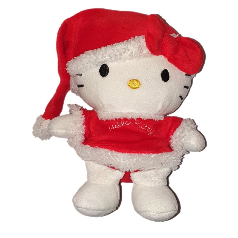 Peluche doudou Hello Kitty Bonnet Noel 21 cm Sanrio (25015)