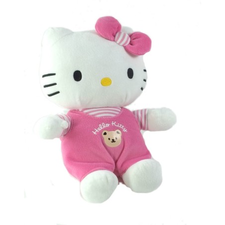 Peluche doudou Hello Kitty Salopette ours rose Sanrio 26 cm (25221)