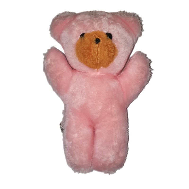 Ancienne Peluche doudou vintage Ours rose marron Chamti 32 cm (24370)