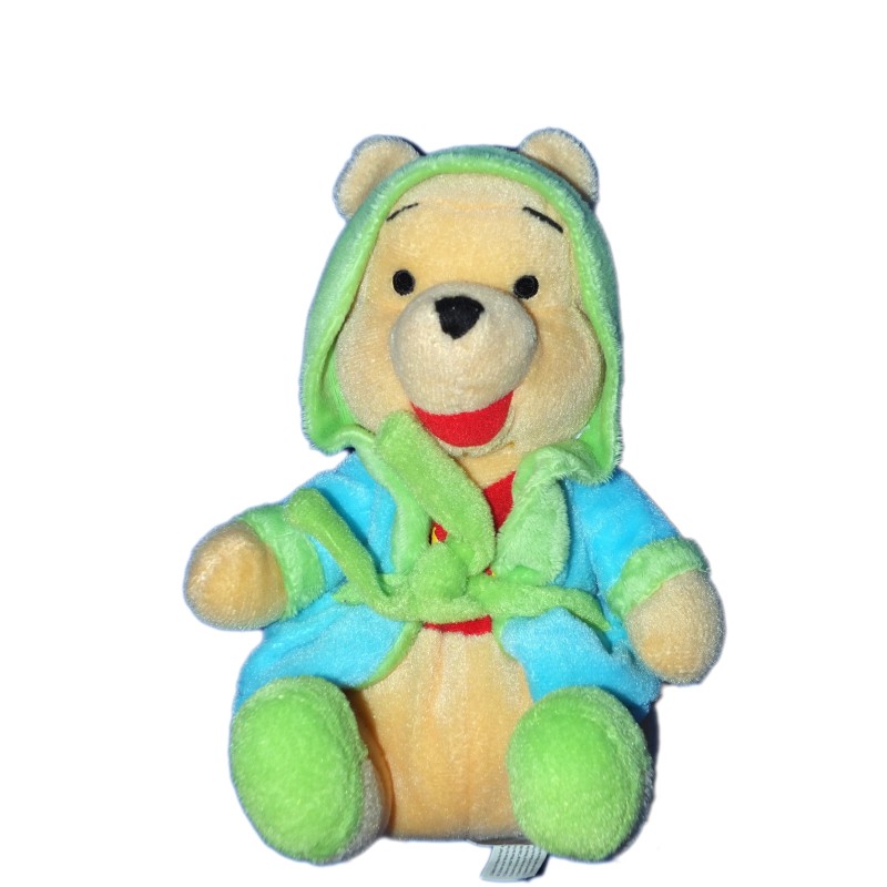 Doudou peluche Winnie Peignoir Vert - H 22 cm - PTS SRL chez vous des demain (10273)