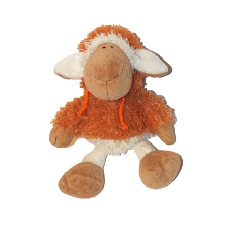 Doudou peluche mouton marron blanc Capuche NICI 26 cm (27345)