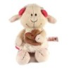 Doudou Peluche Mouton blanc rose Coeur marron NICI 22 cm (17508)
