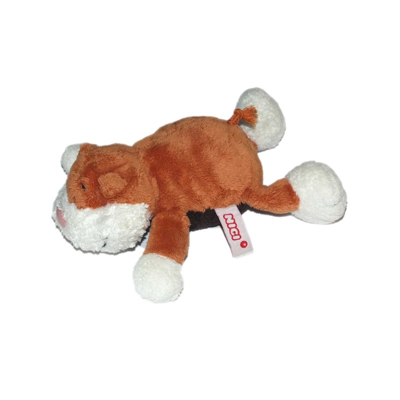 Peluche Doudou Chat Castor roux noir NICI 20 cm (26694)