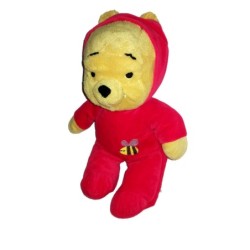 Peluche doudou Winnie pyjama grenouillere rouge abeille 30 cm Disney Nicotoy 587/3700 (21402)