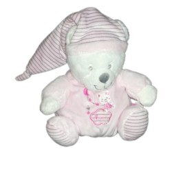 Peluche doudou Ours rose Max Sax Moon 20 cm (21339)