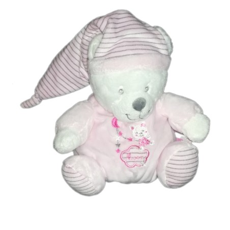 Peluche doudou Ours rose Max Sax Moon 20 cm (21339)