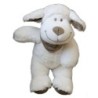 Peluche doudou Mouton blanc bandana foulard marron taupe 24 cm  (20493)