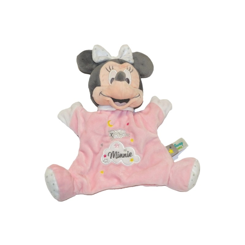 Doudou Marionnette Minnie Disney Baby Mouton gris rose Nicotoy (27881)