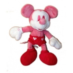 Doudou peluche MICKEY rose rouge Authentique Disney Store London 22 cm  (2033)