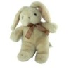 Peluche doudou Lapin beige Noeud marron Bout chou Calin 28 cm (23158)