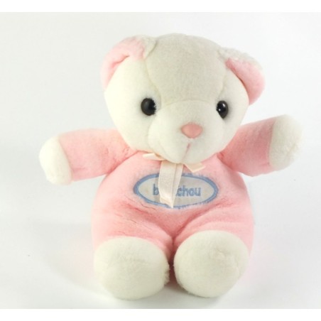 Peluche ours rose blanc Bout chou Brechet 18 cm (20491)