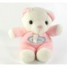 Peluche ours rose blanc Bout chou Brechet 18 cm (20491)