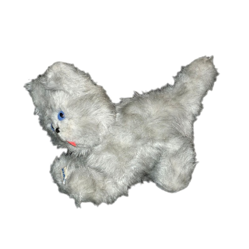 VINTAGE - Doudou Ancienne peluche CHAT Gris Création NOUNOURS H 22 cm (12511)