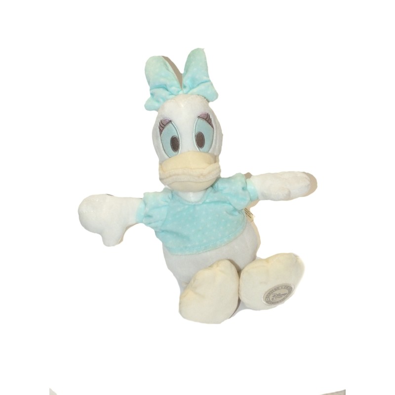 Doudou Peluche Daisy Disney Store pull bleu pois blanc Grelot 35 cm (27974)