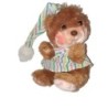 Ancienne peluche Ours marron beige dormeur Fisher Price Chemise bonnet de nuit 26 cm (23878)