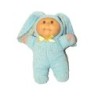 Peluche poupée Lapin bleu noeud jaune Cabbahge Hasbro  (27665)