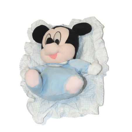 Vintage Coussin Doudou Mickey bleu Jemini 25 cm (27883)