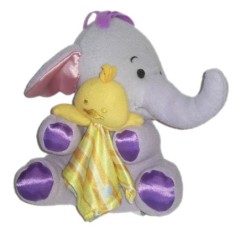 Peluche doudou Lumpy Poussin oiseau jaune grelot 20 cm Disney Fisher Price (23840)