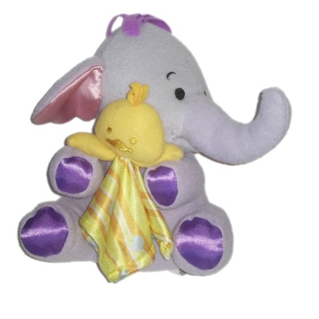 Peluche doudou Lumpy Poussin oiseau jaune grelot 20 cm Disney Fisher Price (23840)