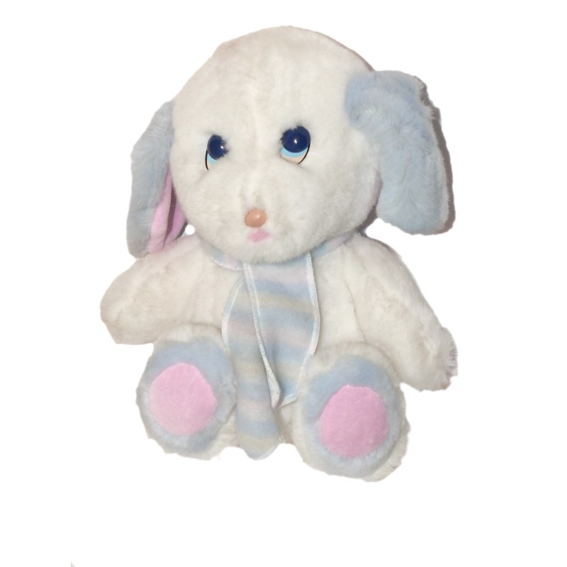Peluche Chien blanc bleu echarpe Boulgom (27394)