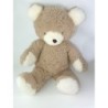 Ancienne peluche Vintage Ours beige blanc 40 cm CHAMTI Poche Fermeture (25034)