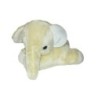 Vintage Ancienne peluche Elephant jaune blanc allongé 20 cm (27260)