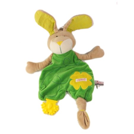 SIGIKID Doudou plat lapin vert fleur jaune (25690)
