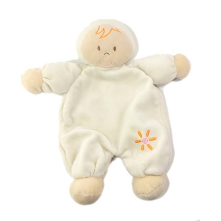Baby Club  Doudou plat Lutin beige fleur (25852)