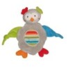 Baby Club CA Doudou plat Oiseau gris vert bleu rouge rayures (25543)