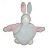 Doudou plat Lapin rose gris Blanchet Peluches (23623)