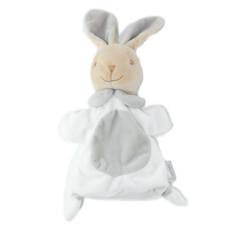 Doudou Marionnette Lapin blanc beige Mes Petites Cailloux (23670)