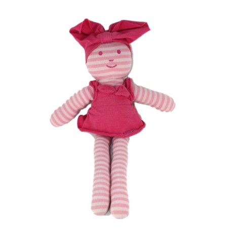 Doudou tissu poupee rose Taille 0 Verimode 32 cm  (23142)