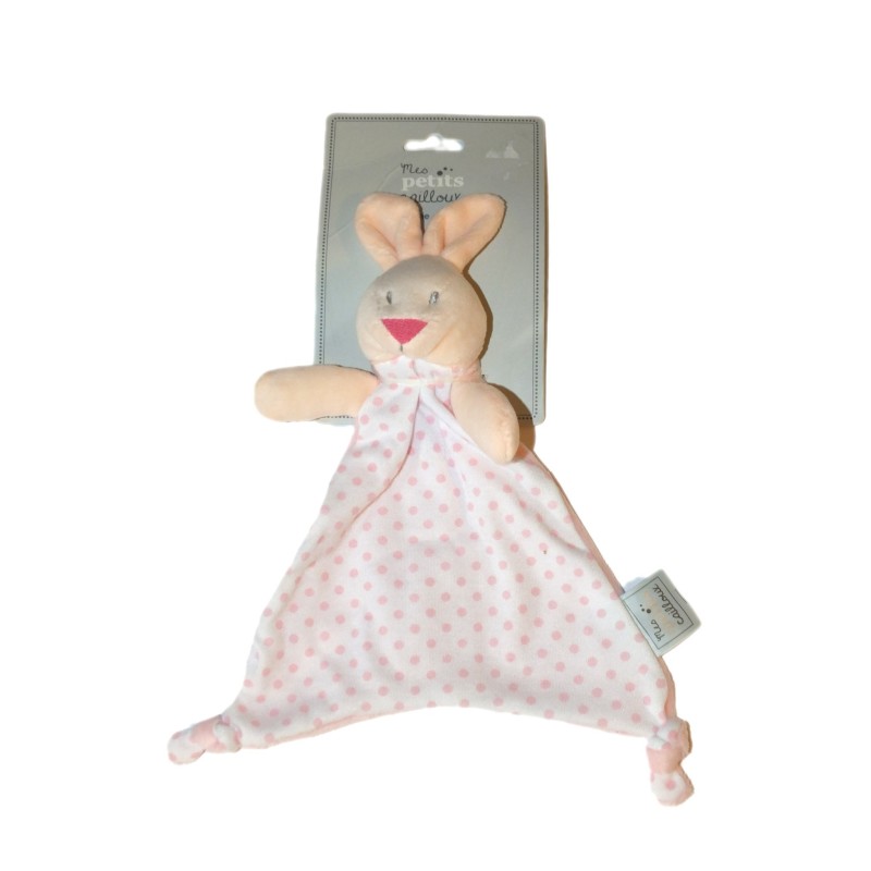 NEUF Doudou lapin blanc rose pois Mes Petits Cailloux (26760)