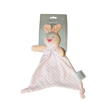 NEUF Doudou lapin blanc rose pois Mes Petits Cailloux (26760)