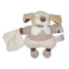 Doudou chien blanc gris beige Mouchoir Alinea Doudou et Compagnie 18 cm (24631)