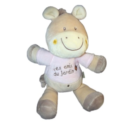 Doudou CHEVAL Poney rose Les amis du Jardin BEBE REVE Casino H 0 cm (9797)