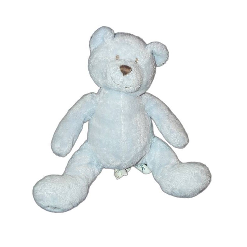 OBAIBI OKAIDI Doudou Ours bleu ciel assis 18 cm (14869)