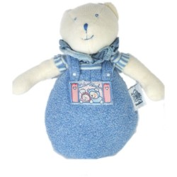 Doudou Ours bleu Lila Patachon MOULIN ROTY 18 cm Grelot (17425)