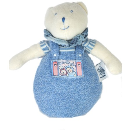 Doudou Ours bleu Lila Patachon MOULIN ROTY 18 cm Grelot (17425)
