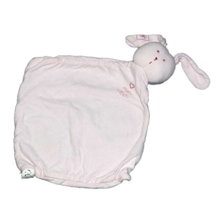 Doudou plat Lapin rose Mon Coeur Petit bateau (15495)