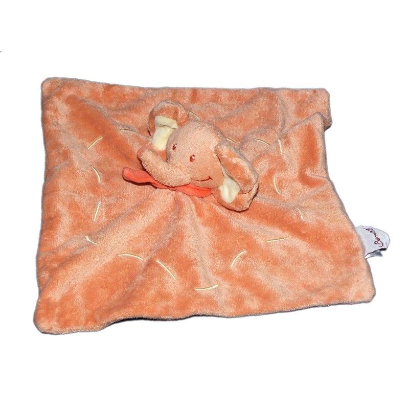 Doudou plat ELEPHANT orange BENGY Amtoys 2006 8495 (13034)