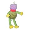 Doudou Peluche Grenouille mauve vert Rayures - PLAYKIDS - CMI  - H 28 cm (13048)
