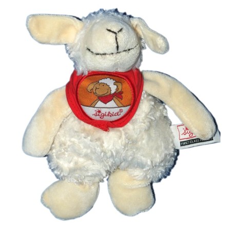 Doudou Mouton Agneau blanc Foulard rouge - SIGIKID - H 18 cm (12079)